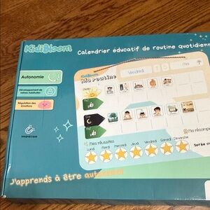 French Educational Routine Calendar - Blue